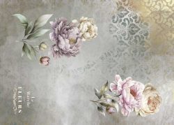 PFY-13104 - Tela Encuadernar Decorada 70x50cm. (La Petite Vie En Fleurs Peonies I) - pack 6 ud.