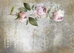 PFY-13106 - Tela Encuadernar Decorada 70x50cm. (La Petite Vie En Fleurs Peonies III) - pack 6 ud.