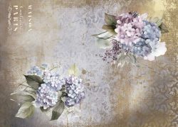 PFY-13113 - Tela Encuadernar Decorada 70x50cm. (La Petite Vie En Fleurs Hydrangeas III) - pack 6 ud.