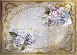 PFY-13114 - Tela Encuadernar Decorada 70x50cm. (La Petite Vie En Fleurs Hydrangeas IV) - pack 6 ud.