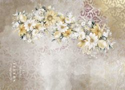 PFY-13117 - Tela Encuadernar Decorada 70x50cm. (La Petite Vie En Fleurs Daisies I) - pack 6 ud.