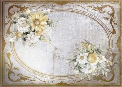 PFY-13123 - Tela Encuadernar Decorada 70x50cm. (La Petite Vie En Fleurs Daisies VI) - pack 6 ud.