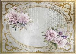 PFY-13125 - Tela Encuadernar Decorada 70x50cm. (La Petite Vie En Fleurs Dahlias II) - pack 6 ud.