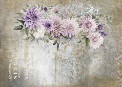 PFY-13126 - Tela Encuadernar Decorada 70x50cm. (La Petite Vie En Fleurs Dahlias III) - pack 6 ud.