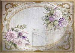 PFY-13129 - Tela Encuadernar Decorada 70x50cm. (La Petite Vie En Fleurs Dahlias VI) - pack 6 ud.