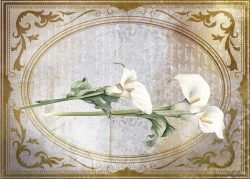 PFY-13134 - Tela Encuadernar Decorada 70x50cm. (La Petite Vie En Fleurs Calla Lily IV) - pack 6 ud.