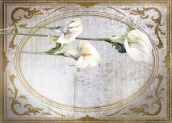 PFY-13136 - Tela Encuadernar Decorada 70x50cm. (La Petite Vie En Fleurs Calla Lily VI) - pack 6 ud.