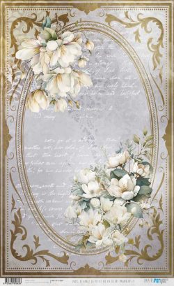 PFY-12883 - Papel Arroz 54x33 cm 25-30 gr. (La Petite Vie En Fleurs Magnolias II) - pack 6 ud.