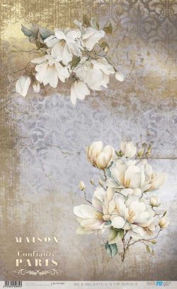 PFY-12884 - Papel Arroz 54x33 cm 25-30 gr. (La Petite Vie En Fleurs Magnolias III) - pack 6 ud.