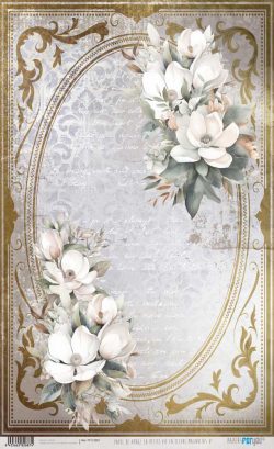 PFY-12887 - Papel Arroz 54x33 cm 25-30 gr. (La Petite Vie En Fleurs Magnolias VI) - pack 6 ud.