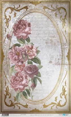 PFY-12894 - Papel Arroz 54x33 cm 25-30 gr. (La Petite Vie En Fleurs Roses VI) - pack 6 ud.