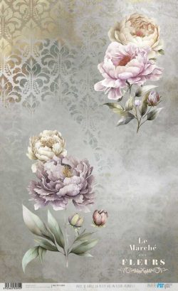PFY-12895 - Papel Arroz 54x33 cm 25-30 gr. (La Petite Vie En Fleurs Peonies I) - pack 6 ud.