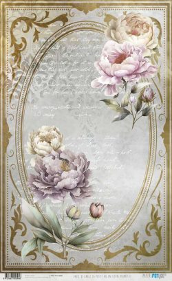 PFY-12896 - Papel Arroz 54x33 cm 25-30 gr. (La Petite Vie En Fleurs Peonies II) - pack 6 ud.