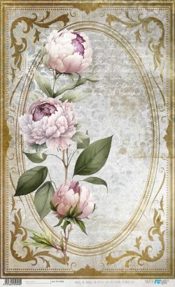 PFY-12898 - Papel Arroz 54x33 cm 25-30 gr. (La Petite Vie En Fleurs Peonies IV) - pack 6 ud.