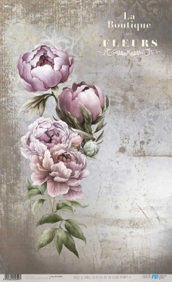 PFY-12899 - Papel Arroz 54x33 cm 25-30 gr. (La Petite Vie En Fleurs Peonies V) - pack 6 ud.
