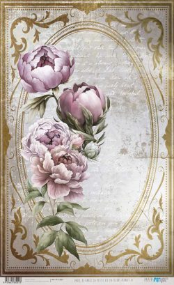 PFY-13001 - Papel Arroz 54x33 cm 25-30 gr. (La Petite Vie En Fleurs Peonies VI - pack 6 ud.