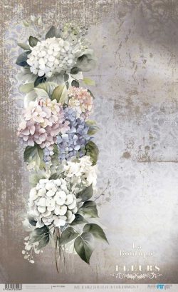 PFY-13006 - Papel Arroz 54x33 cm 25-30 gr. (La Petite Vie En Fleurs Hydrangeas V) - pack 6 ud.