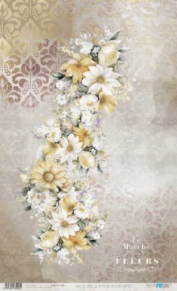 PFY-13008 - Papel Arroz 54x33 cm 25-30 gr. (La Petite Vie En Fleurs Daisies I) - pack 6 ud.