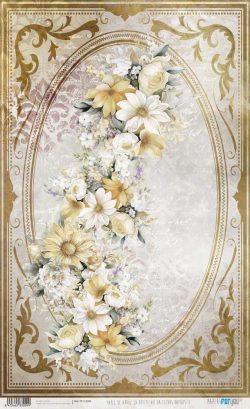 PFY-13009 - Papel Arroz 54x33 cm 25-30 gr. (La Petite Vie En Fleurs Daisies II) - pack 6 ud.