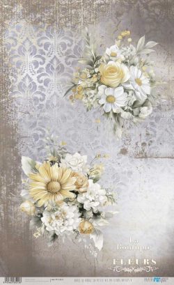 PFY-13013 - Papel Arroz 54x33 cm 25-30 gr. (La Petite Vie En Fleurs Daisies V) - pack 6 ud.