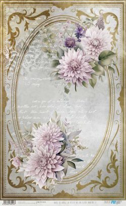 PFY-13016 - Papel Arroz 54x33 cm 25-30 gr. (La Petite Vie En Fleurs Dahlias II) - pack 6 ud.