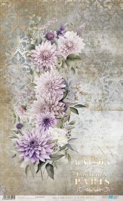 PFY-13017 - Papel Arroz 54x33 cm 25-30 gr. (La Petite Vie En Fleurs Dahlias III) - pack 6 ud.