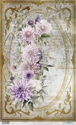 PFY-13018 - Papel Arroz 54x33 cm 25-30 gr. (La Petite Vie En Fleurs Dahlias IV) - pack 6 ud.