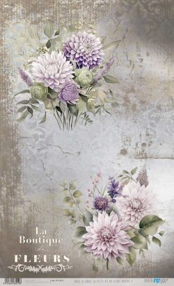 PFY-13019 - Papel Arroz 54x33 cm 25-30 gr. (La Petite Vie En Fleurs Dahlias V) - pack 6 ud.