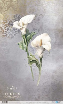 PFY-13022 - Papel Arroz 54x33 cm 25-30 gr. (La Petite Vie En Fleurs Calla Lily I) - pack 6 ud.