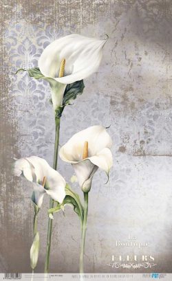 PFY-13026 - Papel Arroz 54x33 cm 25-30 gr. (La Petite Vie En Fleurs Calla Lily V) - pack 6 ud.