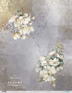 PFY-13028 - Papel Arroz 54x70 cm 25-30 gr. (La Petite Vie En Fleurs Magnolias I) - pack 6 ud.