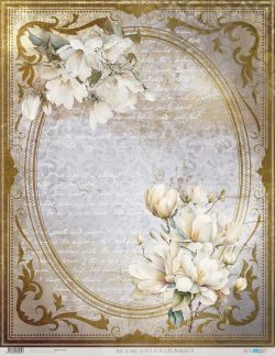 PFY-13032 - Papel Arroz 54x70 cm 25-30 gr. (La Petite Vie En Fleurs Magnolias IV) - pack 6 ud.