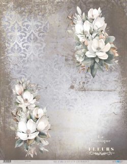 PFY-13033 - Papel Arroz 54x70 cm 25-30 gr. (La Petite Vie En Fleurs Magnolias V) - pack 6 ud.