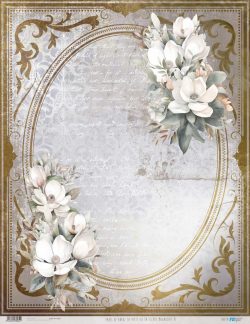 PFY-13034 - Papel Arroz 54x70 cm 25-30 gr. (La Petite Vie En Fleurs Magnolias VI) - pack 6 ud.