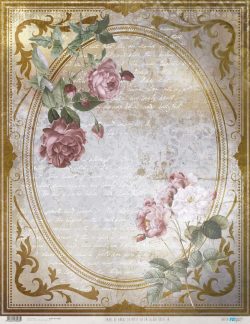 PFY-13038 - Papel Arroz 54x70 cm 25-30 gr. (La Petite Vie En Fleurs Roses IV) - pack 6 ud.