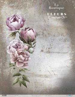 PFY-13046 - Papel Arroz 54x70 cm 25-30 gr. (La Petite Vie En Fleurs Peonies V) - pack 6 ud.
