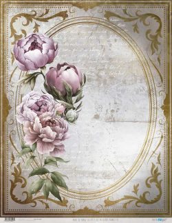 PFY-13047 - Papel Arroz 54x70 cm 25-30 gr. (La Petite Vie En Fleurs Peonies VI) - pack 6 ud.