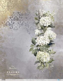 PFY-13048 - Papel Arroz 54x70 cm 25-30 gr. (La Petite Vie En Fleurs Hydrangeas I) - pack 6 ud.
