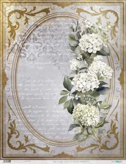 PFY-13049 - Papel Arroz 54x70 cm 25-30 gr. (La Petite Vie En Fleurs Hydrangeas II) - pack 6 ud.
