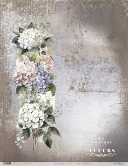 PFY-13053 - Papel Arroz 54x70 cm 25-30 gr. (La Petite Vie En Fleurs Hydrangeas V) - pack 6 ud.