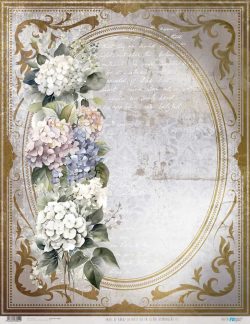 PFY-13054 - Papel Arroz 54x70 cm 25-30 gr. (La Petite Vie En Fleurs Hydrangeas VI) - pack 6 ud.