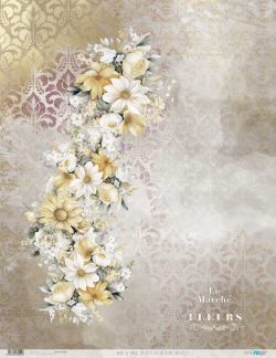 PFY-13055 - Papel Arroz 54x70 cm 25-30 gr. (La Petite Vie En Fleurs Daisies I) - pack 6 ud.