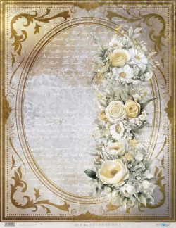 PFY-13058 - Papel Arroz 54x70 cm 25-30 gr. (La Petite Vie En Fleurs Daisies IV) - pack 6 ud.