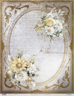 PFY-13061 - Papel Arroz 54x70 cm 25-30 gr. (La Petite Vie En Fleurs Daisies VI) - pack 6 ud.