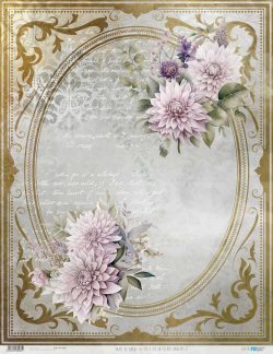 PFY-13063 - Papel Arroz 54x70 cm 25-30 gr. (La Petite Vie En Fleurs Dahlias II) - pack 6 ud.