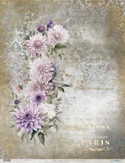 PFY-13064 - Papel Arroz 54x70 cm 25-30 gr. (La Petite Vie En Fleurs Dahlias III) - pack 6 ud.