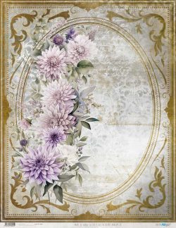 PFY-13065 - Papel Arroz 54x70 cm 25-30 gr. (La Petite Vie En Fleurs Dahlias IV) - pack 6 ud.