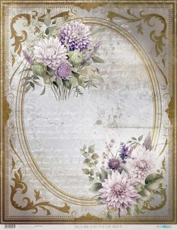 PFY-13067 - Papel Arroz 54x70 cm 25-30 gr. (La Petite Vie En Fleurs Dahlias VI) - pack 6 ud.