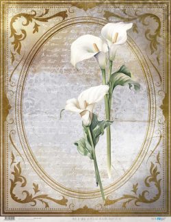 PFY-13072 - Papel Arroz 54x70 cm 25-30 gr. (La Petite Vie En Fleurs Calla Lily IV) - pack 6 ud.