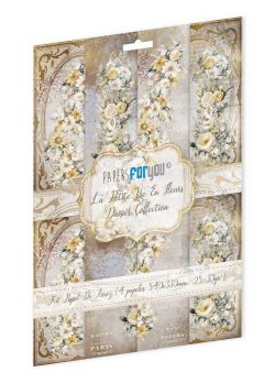 PFY-13079 - Colección de 4 Papeles Arroz 54x33 cm 25-30 gr. (Daisies) - pack 4 ud.